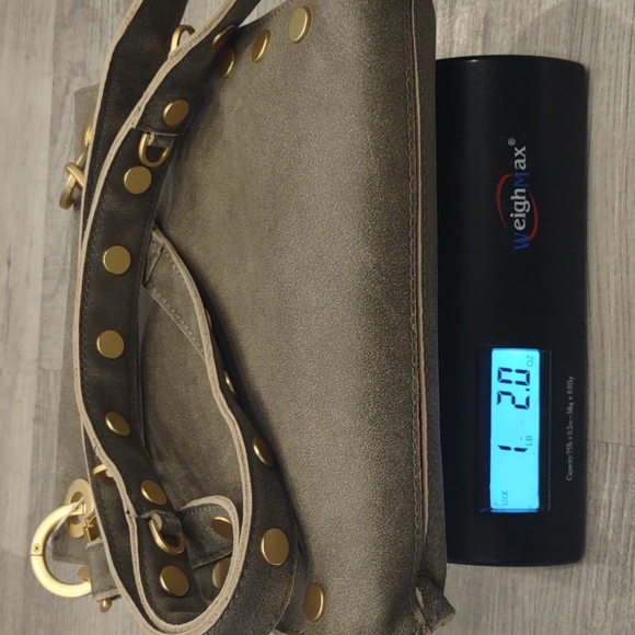 Hammitt Tony Medium Pewter Gray Brushed Gold Crossbody Handbag New Purse Leather - Picture 9 of 9